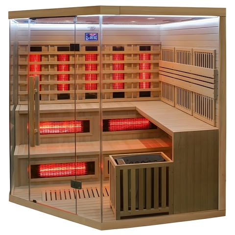 SAUNA KOMBO INFRARED/FIŃSKA MOSS2 Z PIECEM 8kW 5-6 OSOBOWA 200x200 CM 2w1