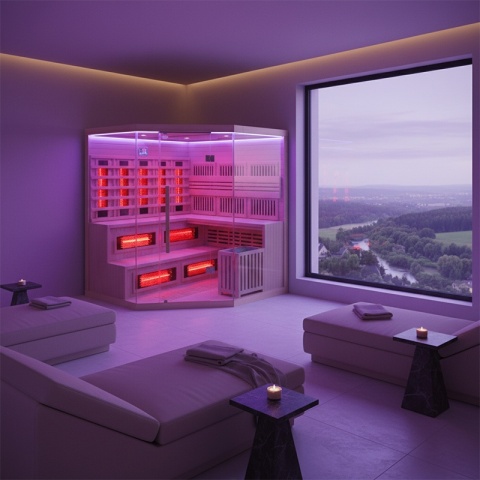 SAUNA KOMBO INFRARED/FIŃSKA MOSS2 Z PIECEM 8kW 5-6 OSOBOWA 200x200 CM 2w1