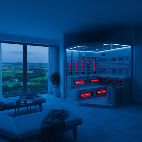 SAUNA KOMBO INFRARED/FIŃSKA MOSS2 Z PIECEM 8kW 5-6 OSOBOWA 200x200 CM 2w1