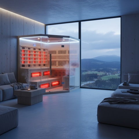 SAUNA KOMBO INFRARED/FIŃSKA MOSS2 Z PIECEM 8kW 5-6 OSOBOWA 200x200 CM 2w1