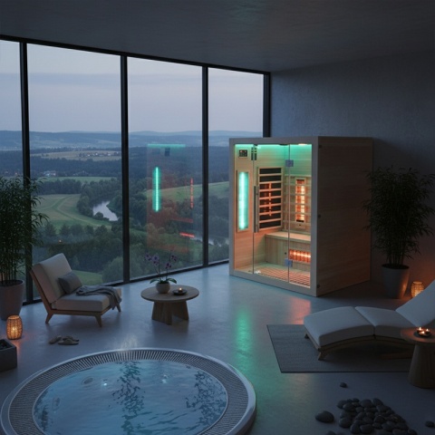 SAUNA SUCHA INFRARED NISKOTEMPERATUROWA ALTA3 3-4 OSOBOWA 150x120 CM