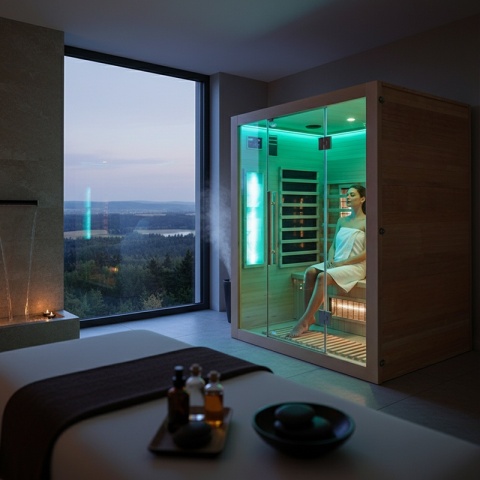 SAUNA SUCHA INFRARED NISKOTEMPERATUROWA ALTA3 3-4 OSOBOWA 150x120 CM