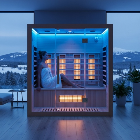 SAUNA SUCHA INFRARED NISKOTEMPERATUROWA ALTA5 3-4 OSOBOWA 175x120 CM