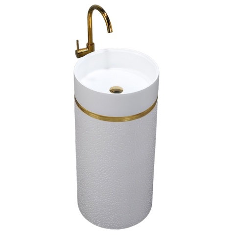 UMYWALKA WOLNOSTOJĄCA CERAMICZNA OKRĄGŁA SCOT1-WH-730 40x73 CM BIAŁA