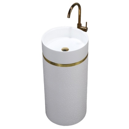 UMYWALKA WOLNOSTOJĄCA CERAMICZNA OKRĄGŁA SCOT1-WH-730 40x73 CM BIAŁA