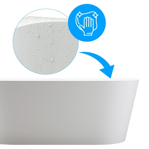 WANNA WOLNOSTOJĄCA PRZYŚCIENNA LENA 527A BIAŁA PRZELEW CHROM 140x70 CM