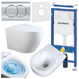 ZESTAW PODTYNKOWY WC STELAŻ GEBERIT DUOFIX MISKA MIZU-WH-TR-02 PRZYCISK DELTA 01 CHROM