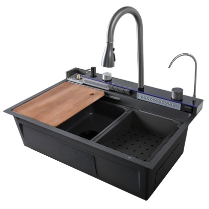 ZLEWOZMYWAK JEDNOKOMOROWY WIELOFUNKCYJNY 75X46 GRAFIT ZLEW KUCHENNY TAURUS