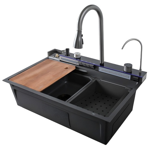 ZLEWOZMYWAK JEDNOKOMOROWY WIELOFUNKCYJNY 75X46 GRAFIT ZLEW KUCHENNY TAURUS