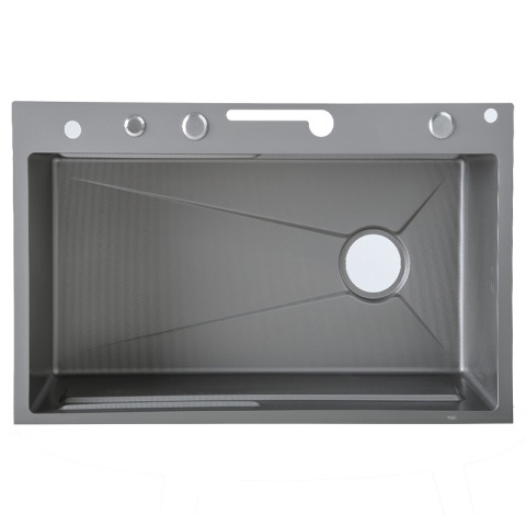 ZLEWOZMYWAK JEDNOKOMOROWY WIELOFUNKCYJNY ZES-TAURUS-75X45 SZARY ZLEW KUCHENNY
