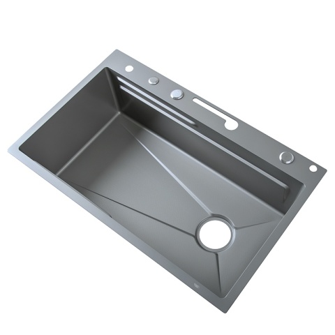 ZLEWOZMYWAK JEDNOKOMOROWY WIELOFUNKCYJNY ZES-TAURUS-75X45 SZARY ZLEW KUCHENNY