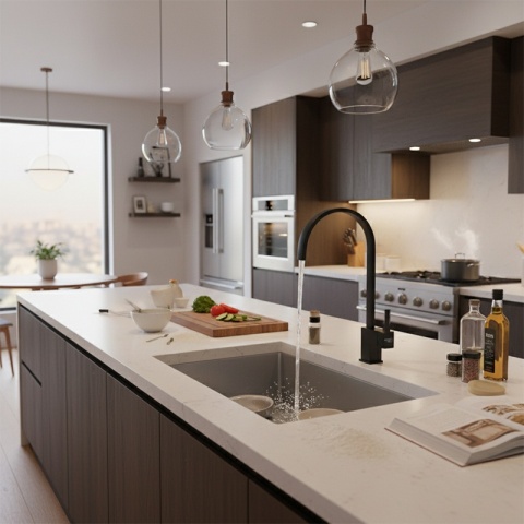 BATERIA KUCHENNA NABLATOWA STOJĄCA OBROTOWA WYLEWKA F21B-BL CZARNA