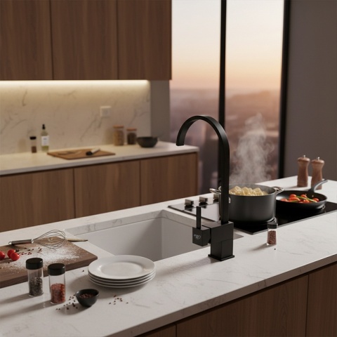 BATERIA KUCHENNA NABLATOWA STOJĄCA OBROTOWA WYLEWKA F21B-BL CZARNA