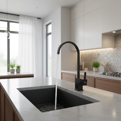 BATERIA KUCHENNA NABLATOWA STOJĄCA OBROTOWA WYLEWKA F21B-BL CZARNA