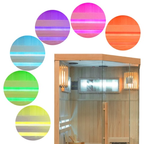 SAUNA FIŃSKA WYSOKOTEMPERATUROWA Z PIECEM KEMI2/HARVIA 3,5KW 1-2 OSOBOWA 120x120 CM