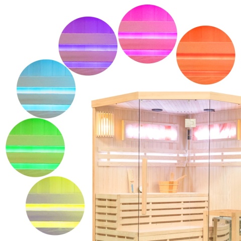 SAUNA FIŃSKA WYSOKOTEMPERATUROWA Z PIECEM KEMI4/HARVIA 6KW 4-5 OSOBOWA 150x150 CM