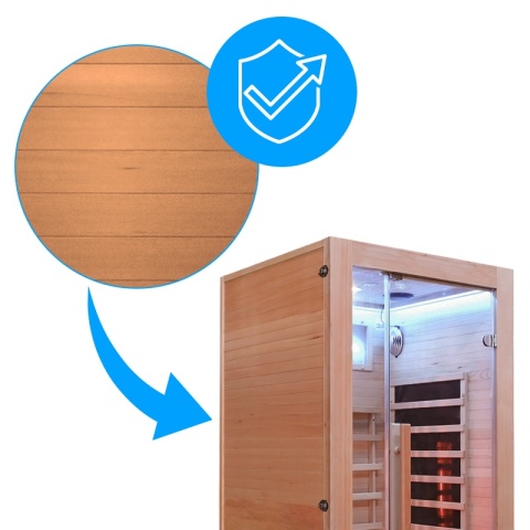 SAUNA SUCHA INFRARED NISKOTEMPERATUROWA ALTA1 1-2 OSOBOWA 90x90 CM