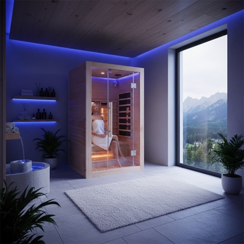 SAUNA SUCHA INFRARED NISKOTEMPERATUROWA ALTA2 2-3 OSOBOWA 120x105 CM