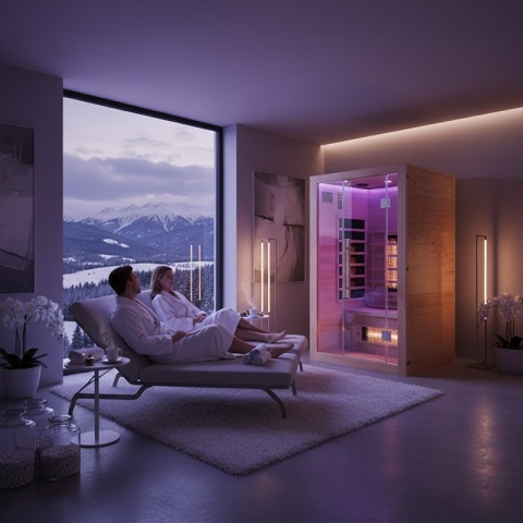 SAUNA SUCHA INFRARED NISKOTEMPERATUROWA ALTA2 2-3 OSOBOWA 120x105 CM