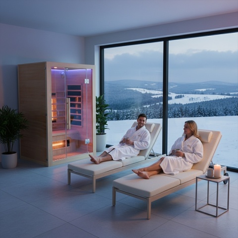 SAUNA SUCHA INFRARED NISKOTEMPERATUROWA ALTA2 2-3 OSOBOWA 120x105 CM