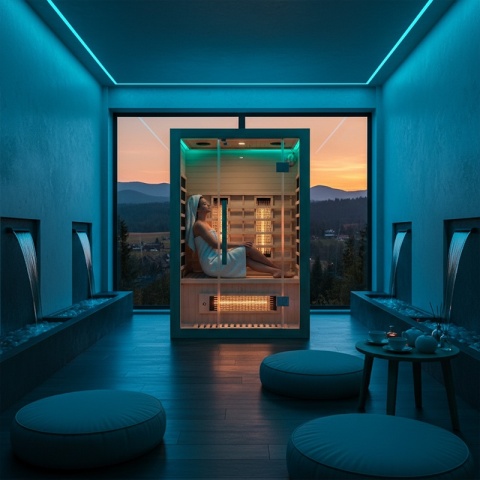 SAUNA SUCHA INFRARED NISKOTEMPERATUROWA ALTA2 2-3 OSOBOWA 120x105 CM