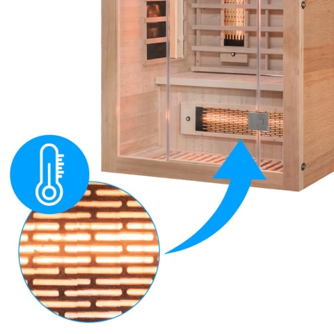SAUNA SUCHA INFRARED NISKOTEMPERATUROWA ALTA2 2-3 OSOBOWA 120x105 CM