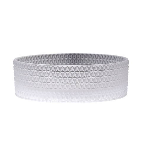 UMYWALKA NABLATOWA SZKLANA OKRĄGŁA FREZOWANA BRILLANT1-WH-400 BIAŁA 40x12 CM