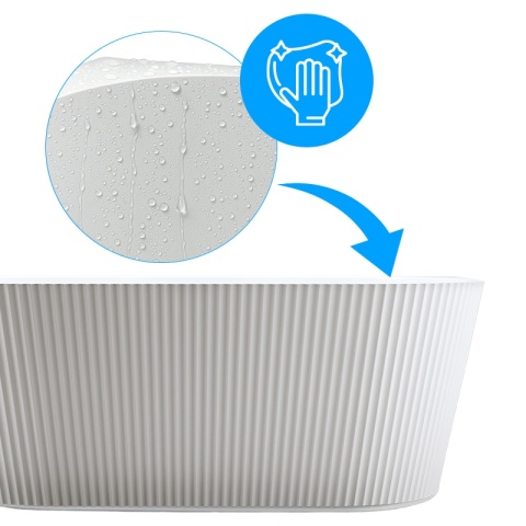 WANNA PRZYŚCIENNA RYFLOWANA CARLO2 517D2 BIAŁA PRZELEW CHROM 170x75 CM