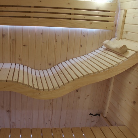 SAUNA OGRODOWA FIŃSKA BECZKA Z PIECEM MOLDE 2-4 OSOBOWA 180x200 CM