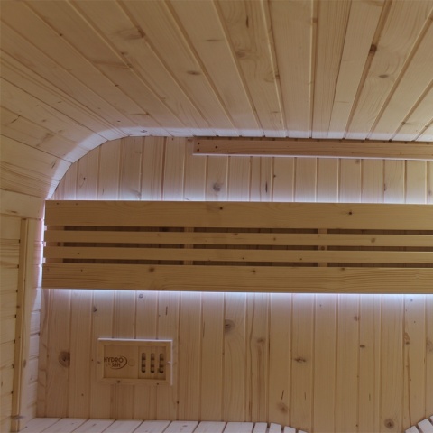 SAUNA OGRODOWA FIŃSKA BECZKA Z PIECEM MOLDE 2-4 OSOBOWA 180x200 CM