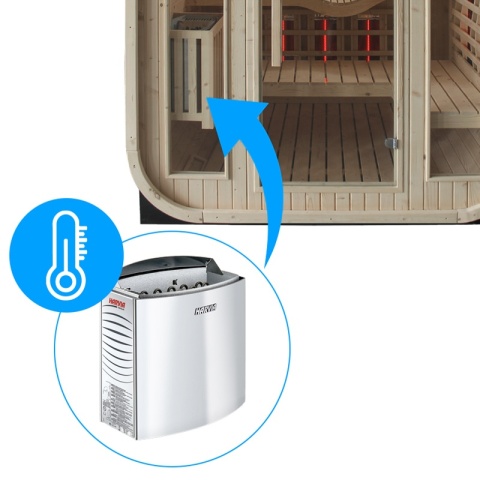 SAUNA OGRODOWA KOMBO FIŃSKA - INFRARED BECZKA MOLDE-A 4-6 OSOBOWA 180x200 CM 2W1