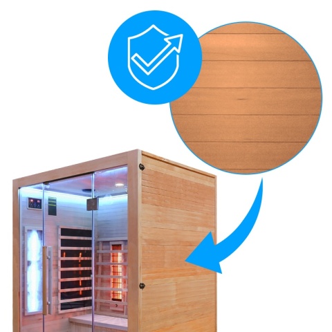SAUNA SUCHA INFRARED NISKOTEMPERATUROWA ALTA3 3-4 OSOBOWA 150x120 CM