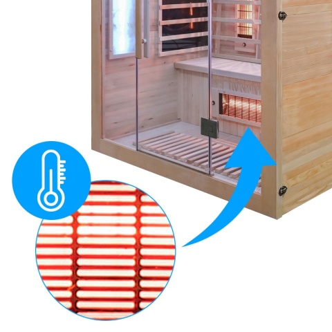 SAUNA SUCHA INFRARED NISKOTEMPERATUROWA ALTA3 3-4 OSOBOWA 150x120 CM