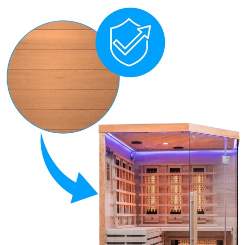 SAUNA SUCHA INFRARED NISKOTEMPERATUROWA ALTA4 4-5 OSOBOWA 150x150 CM