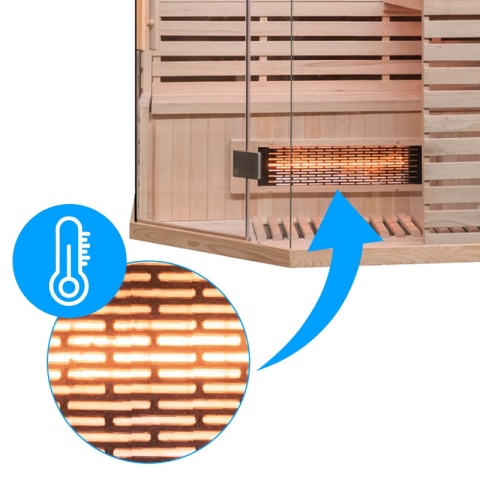 SAUNA SUCHA INFRARED NISKOTEMPERATUROWA ALTA4 4-5 OSOBOWA 150x150 CM