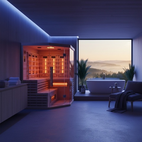 SAUNA SUCHA INFRARED NISKOTEMPERATUROWA ALTA4 4-5 OSOBOWA 150x150 CM