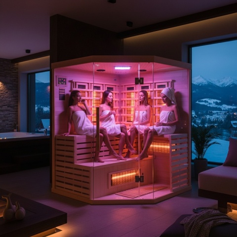 SAUNA SUCHA INFRARED NISKOTEMPERATUROWA ALTA4 4-5 OSOBOWA 150x150 CM