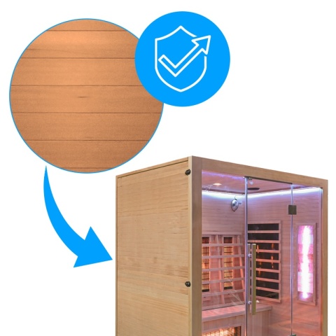 SAUNA SUCHA INFRARED NISKOTEMPERATUROWA ALTA5 3-4 OSOBOWA 175x120 CM