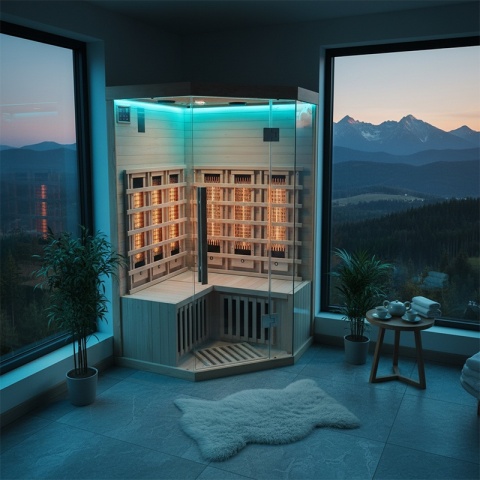 SAUNA SUCHA INFRARED NISKOTEMPERATUROWA ALTA6 2-3 OSOBOWA 120x120 CM