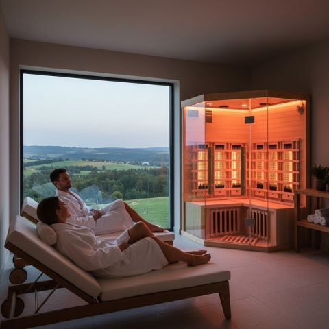 SAUNA SUCHA INFRARED NISKOTEMPERATUROWA ALTA6 2-3 OSOBOWA 120x120 CM