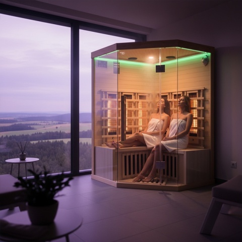SAUNA SUCHA INFRARED NISKOTEMPERATUROWA ALTA6 2-3 OSOBOWA 120x120 CM