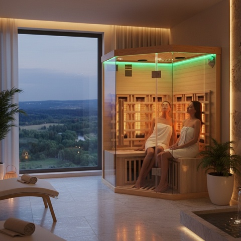 SAUNA SUCHA INFRARED NISKOTEMPERATUROWA ALTA6 2-3 OSOBOWA 120x120 CM
