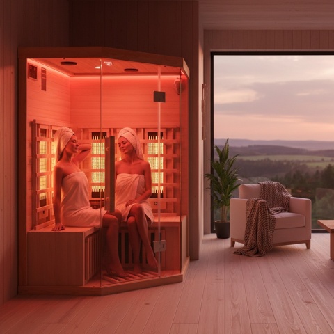 SAUNA SUCHA INFRARED NISKOTEMPERATUROWA ALTA6 2-3 OSOBOWA 120x120 CM