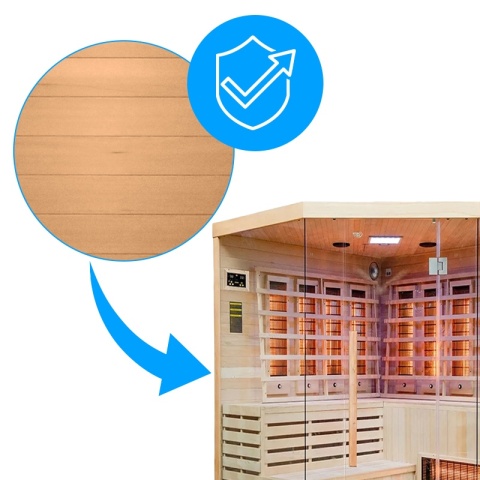 SAUNA SUCHA INFRARED NISKOTEMPERATUROWA ALTA7 5-6 OSOBOWA 180x180 CM