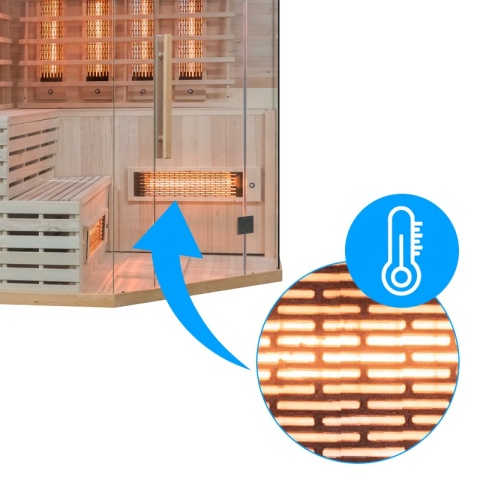 SAUNA SUCHA INFRARED NISKOTEMPERATUROWA ALTA7 5-6 OSOBOWA 180x180 CM