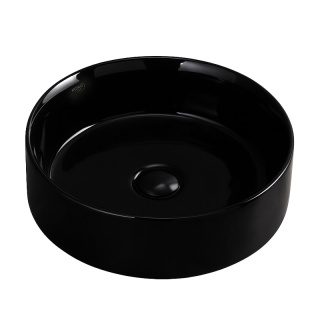 UMYWALKA NABLATOWA CERAMICZNA OKRĄGŁA LAVA-BL-360 CZARNY POŁYSK 36x12 CM
