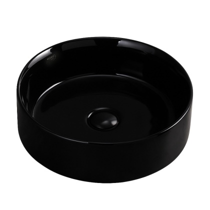 UMYWALKA NABLATOWA CERAMICZNA OKRĄGŁA LAVA-BL-360 CZARNY POŁYSK 36x12 CM