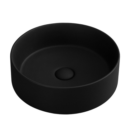 UMYWALKA NABLATOWA CERAMICZNA OKRĄGŁA LAVA-MTB-360 CZARNY MAT 36x36 CM