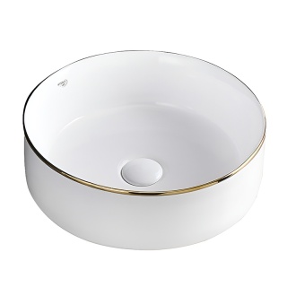 UMYWALKA NABLATOWA CERAMICZNA OKRĄGŁA LAVA-WH-GL-360 BIAŁY POŁYSK 36x12 CM