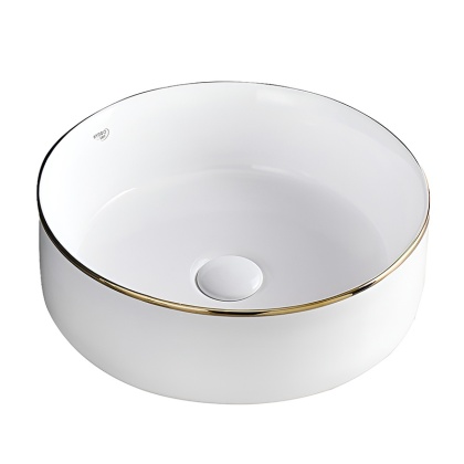 UMYWALKA NABLATOWA CERAMICZNA OKRĄGŁA LAVA-WH-GL-360 BIAŁY POŁYSK 36x12 CM